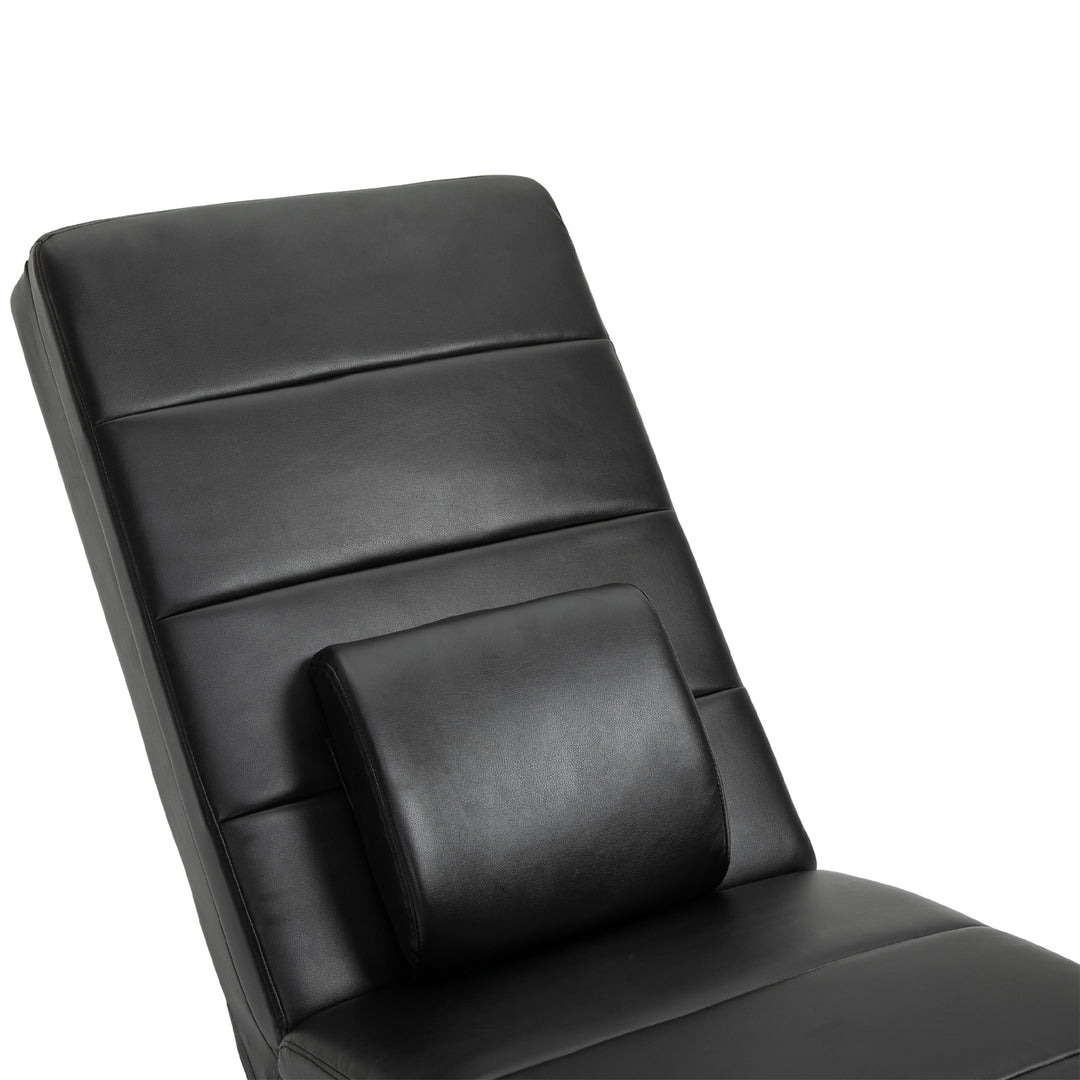 Afslappende lænestol med massagefunktion ergonomisk høj ryglæn med massagefunktion og hynde med zero-g design lænestol kunstlæder metalskum sort 58 x 163 x 87 cm