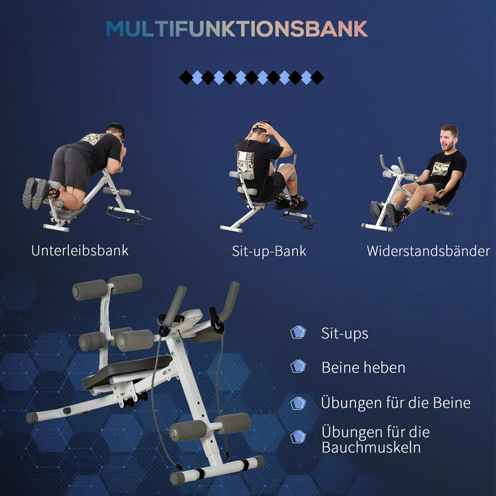 2-I-1 sit-up træningsmaskine med lcd-skærm, hjemmefitnessudstyr, stål, kunstlæder