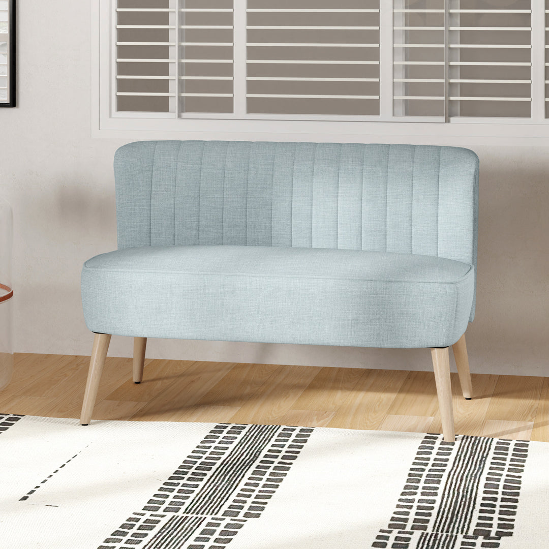 2-personers sofa, blød polstring, letplejeligt betræk, op til 220 kg, 117 x 56,5 x 77 cm, lysegrøn