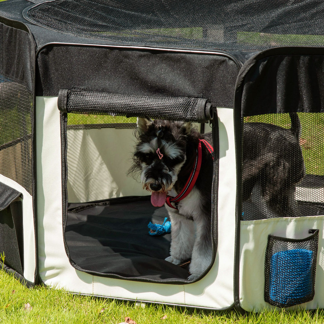 Hvalpegård fritgående indhegning dyrekravlegård kravlegård hvalpehegn hvalpelegegård hunde kravlegård 600d oxford ø120 x h58 cm
