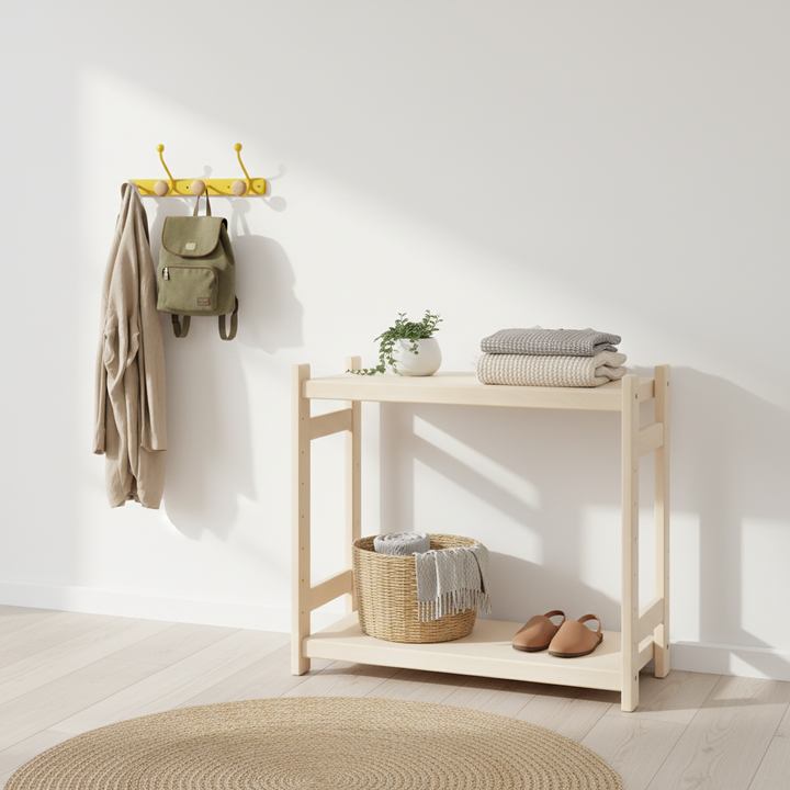 Modulær reol i bøg, 2 hylder, 60 × 50 × 33 cm