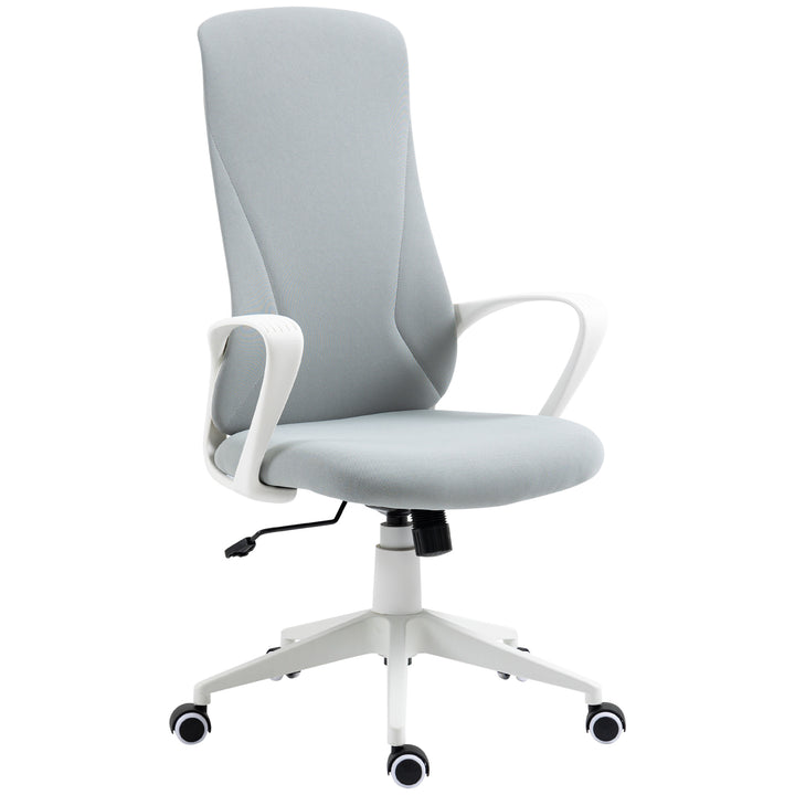 Kontorstol med vippefunktion, højdejusterbar, op til 120 kg, ergonomisk, drejelig, 62 x 56 x 110-119,5 cm, lysegrå