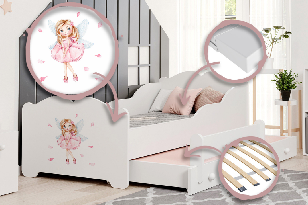 Dobbeltseng ANNA 160x80 Pige med vinger