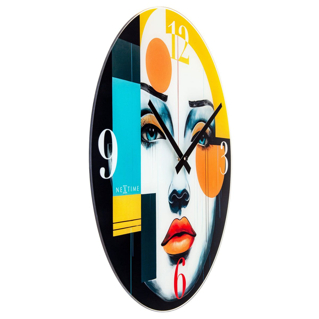 Vægur 43cm-Silent-Flerfarvet-Glas-NeXtime 'Vogue'