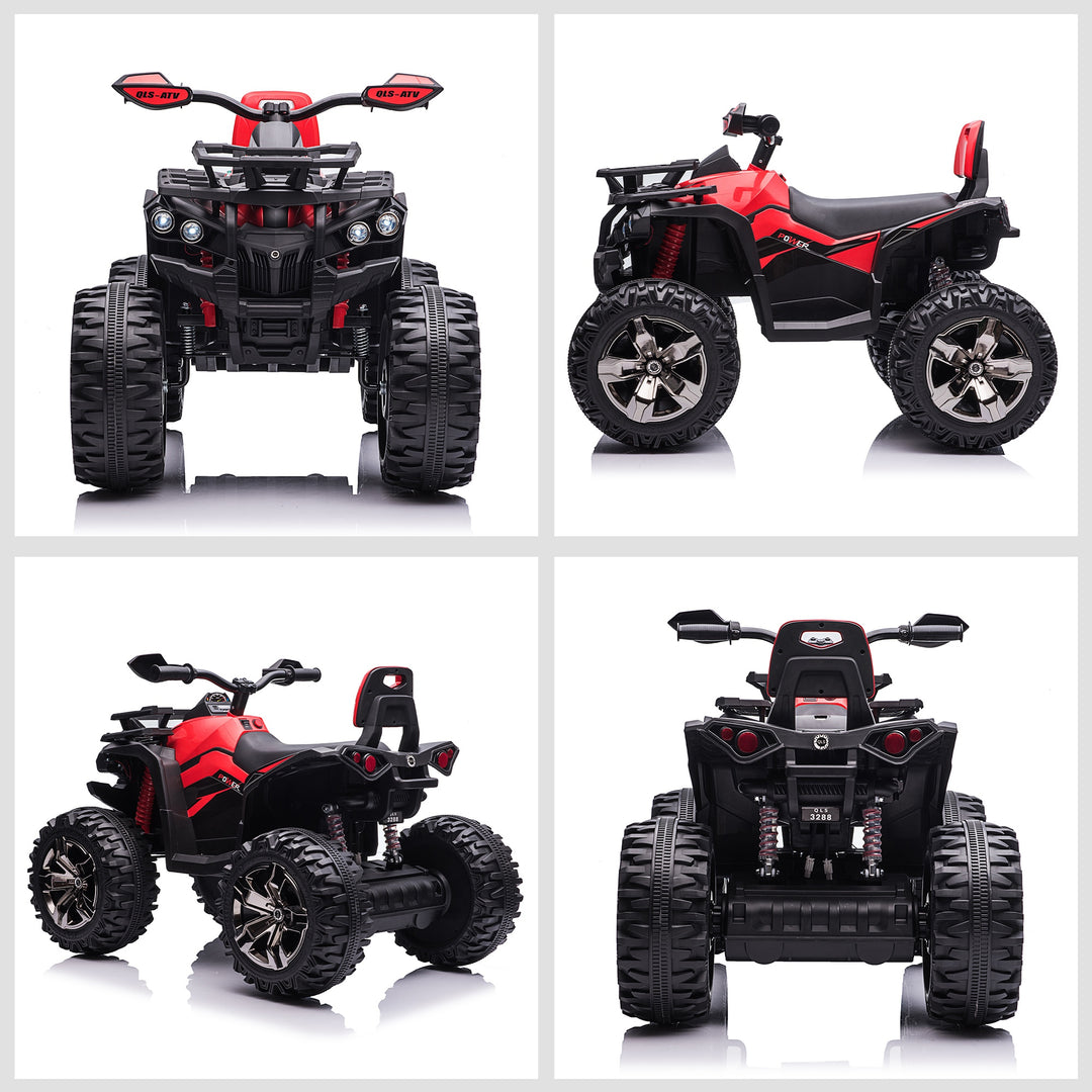 Elektrisk børne quad, 3-8 km/t, 45 min. driftstid, led-forlygter, musikafspiller med usb, til børn 3 til 5 år