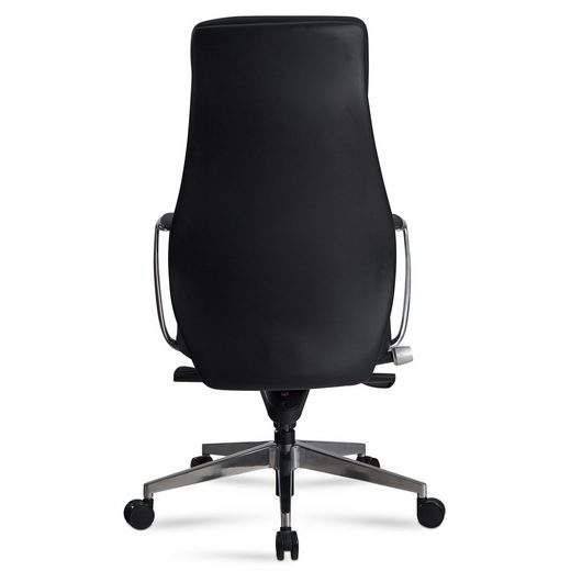 Kontorstol, lederstol, moderne-look, imiteret læder, ergonomisk, sort