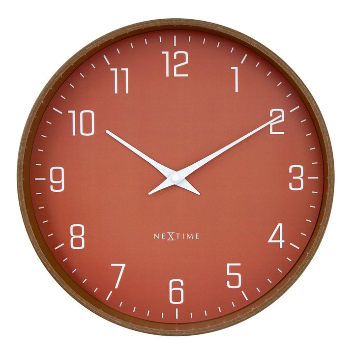 Vægur 30 cm-Silent-Mørkt træmønster-Plastic-NeXtime 'Lyra'