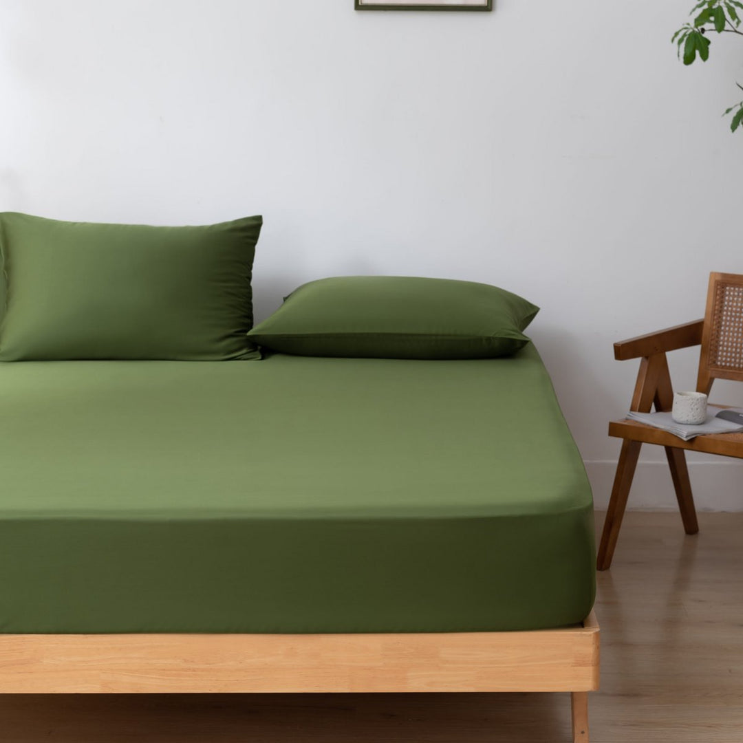Mørkegrøn Bambus Sengesæt 1-person - 400TC Tanboocel - Deep Moss