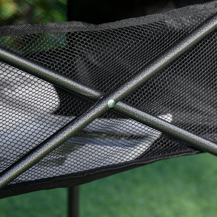 Foldbart campingbord i aluminium med netpose, bærbart picnicbord til camping, have, fest, picnic, balkon, sort, 70 x 70 x 69 cm