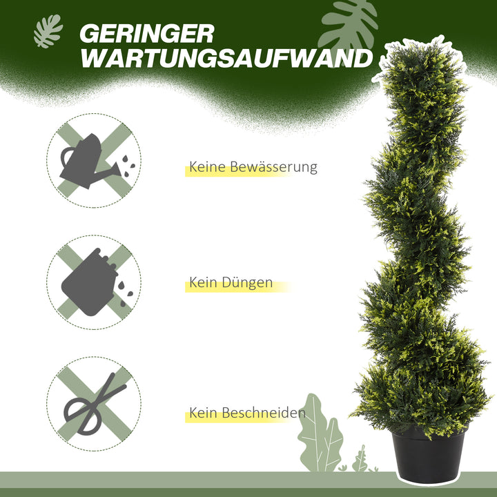 Kunstig spiralplante, spiralformet cedertræ med potte, 90 cm, kunstig cedertræ til udendørs og indendørs dekoration, grøn