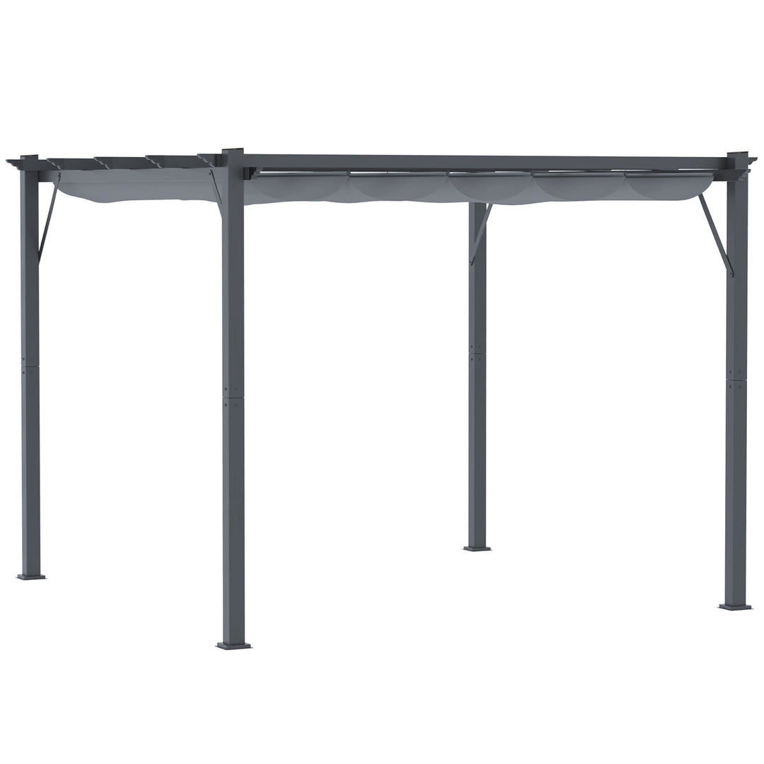 Pergola pavilion terrasseoverdækning med skydetag have aluminium antracitgrå + mørkegrå 3x3x2,23 m