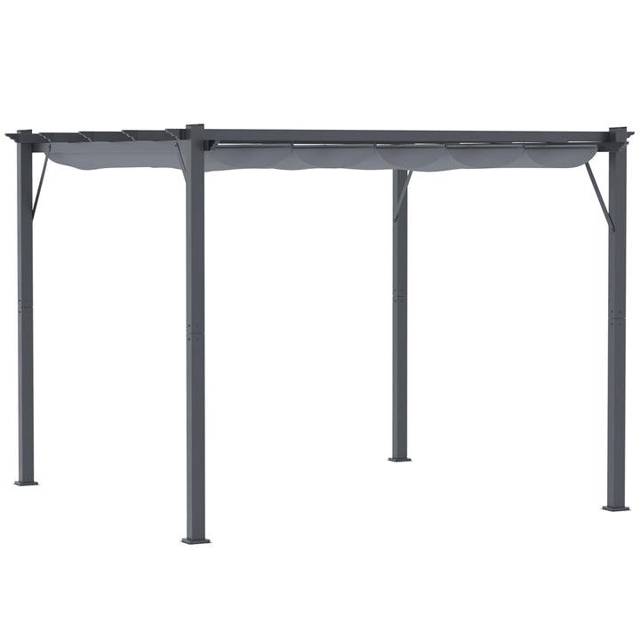 Pergola pavilion terrasseoverdækning med skydetag have aluminium antracitgrå + mørkegrå 3x3x2,23 m