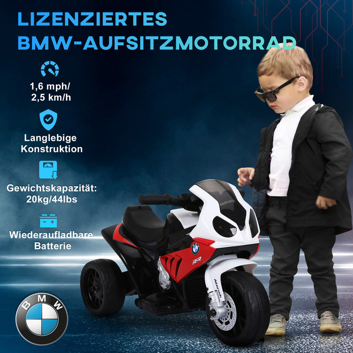 Elektrisk børnemotorcykel bmw s1000rr elmotorcykel med musik, forlygter, børns elmotorcykel til børn fra 18-36 måneder rød