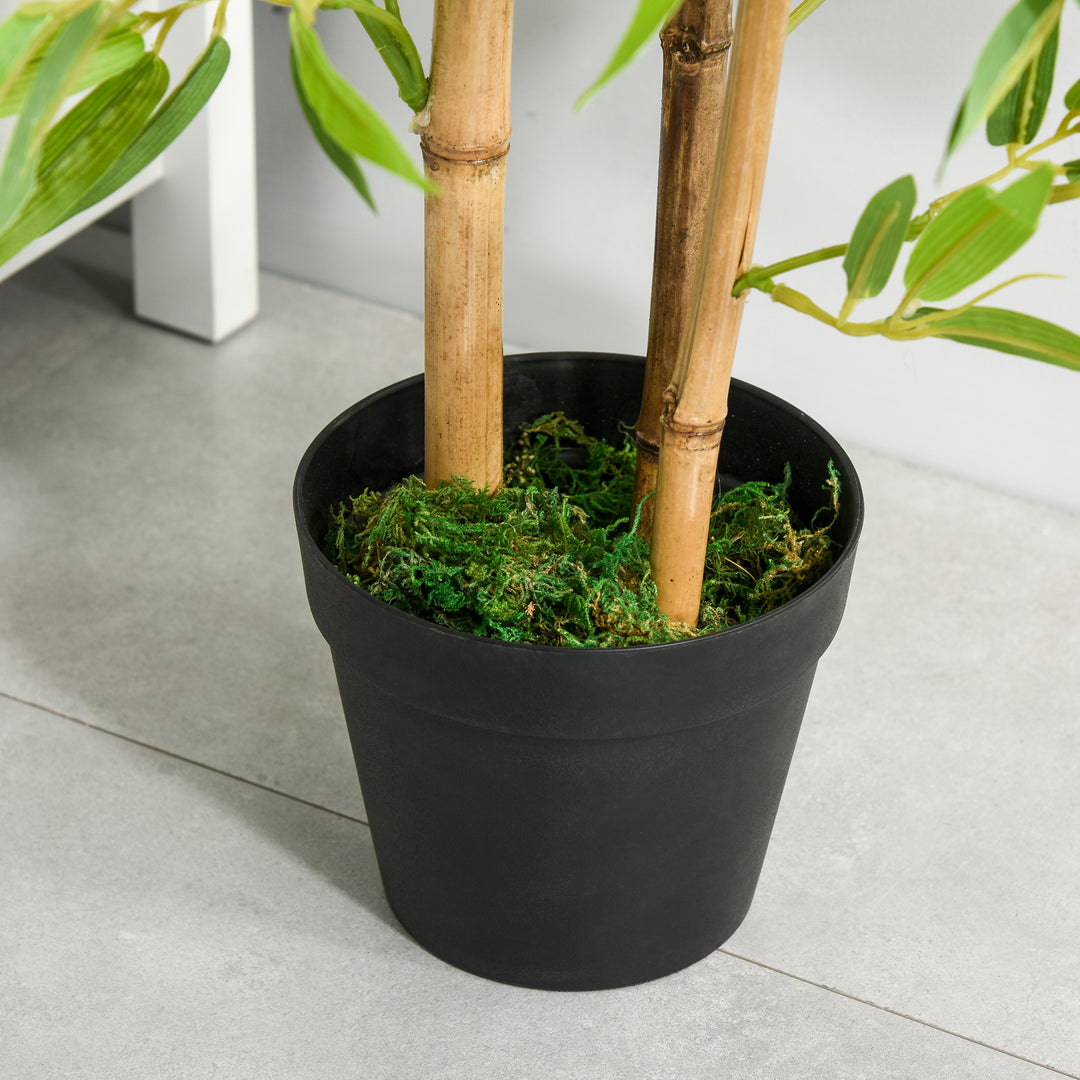 Kunstig bambus, kunstig plante, dekorativ plante med potte, kunstigt træ, trædekoration, 120 cm