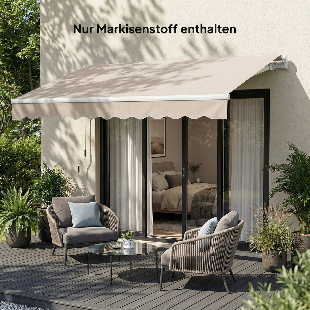 Reservestof til markise – soltag UPF 50+ til 3,5 x 2,5 m ramme, cremehvid