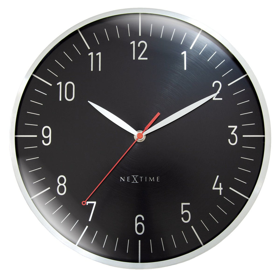 Vægur 30,5 cm-Silent-Dome-linse-Aluminium(urkasse og urskive)-NeXtime 'Frankfurt'
