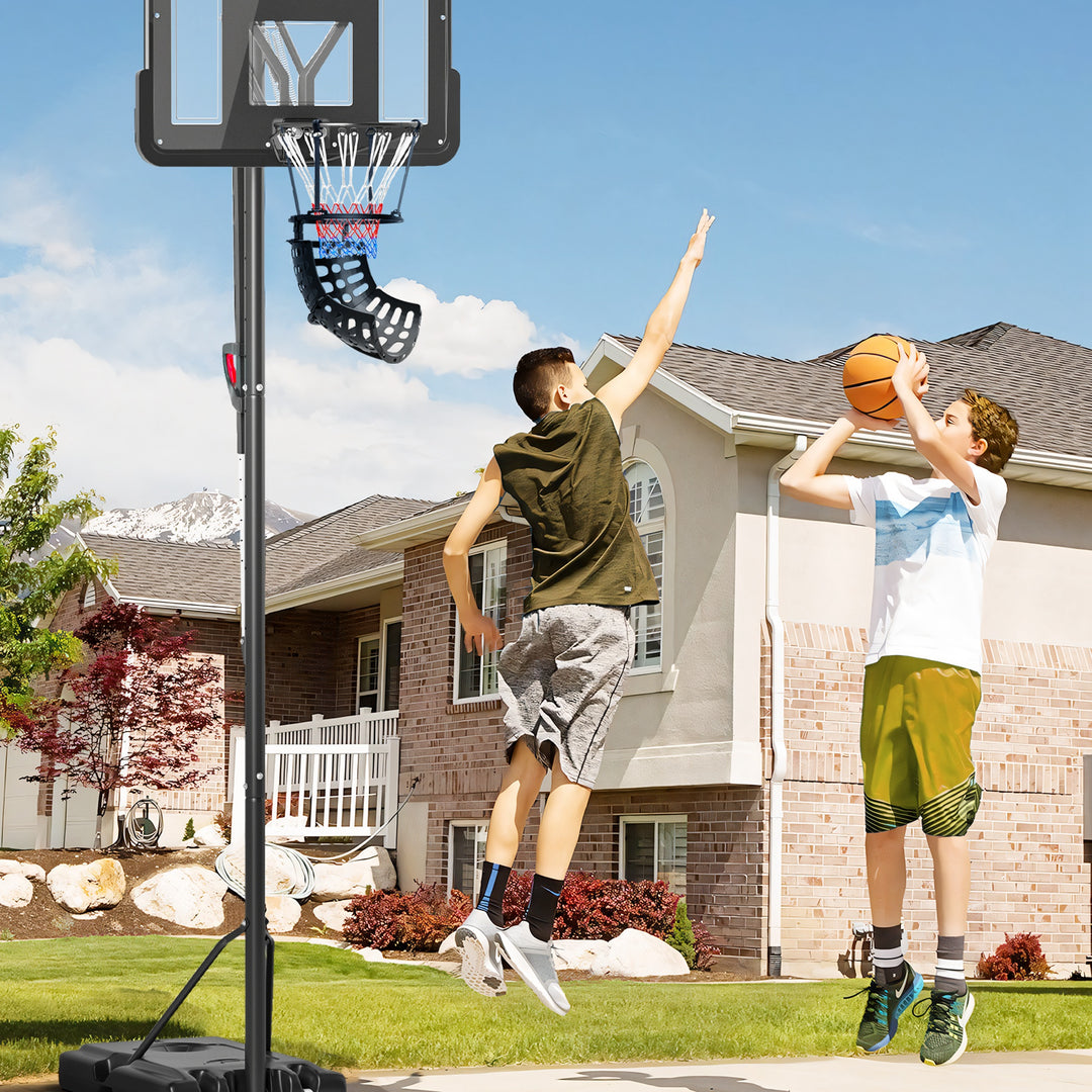 Basketball-rebounder, højdejusterbar, 360° drejelig, plastik, 35,6l x 35,6b x 75,5h cm, sort