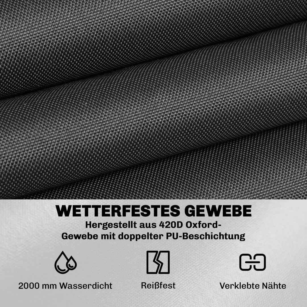 Beskyttelsesovertræk til havemøbler, vinterbestandigt, vandtæt, UV-bestandigt overtræk, 420D Oxford-stof, Ø214x70Hcm, sort