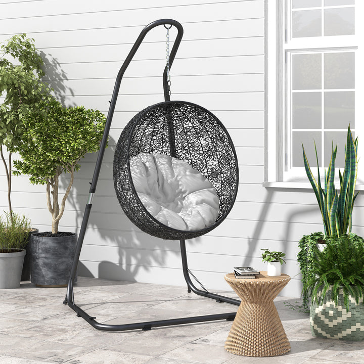 Stativ til hængestole, stel til hængestole, beslag til hængestole, 133 cm x 116 cm x 195/230 cm, sort