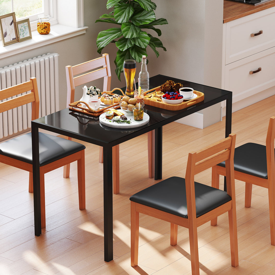 Spisebord køkkenbord stort bord, moderne design, 120 cm x 60 cm x 75 cm, sort