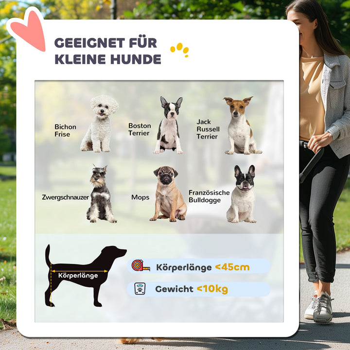 Hundeklapvogn 3 i 1 hundeklapvogn sammenklappelig til katte op til 10 kg katteklapvogn med pude kopholder lysegrå