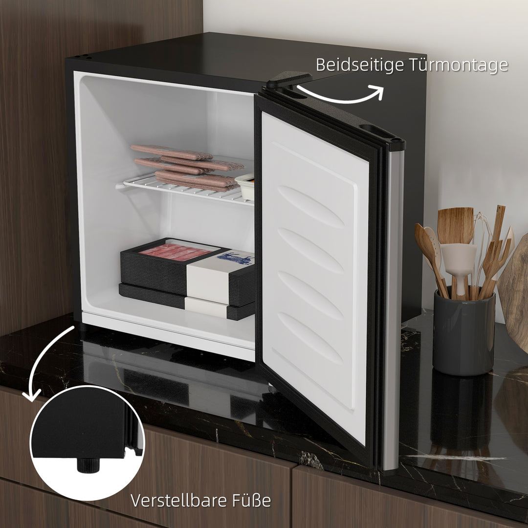 Minifryser, 35 L minikøleskab, -14 til -24 ℃, 5-trins temperaturkontrol, 47 x 44,2 x 48,8 cm, sølv