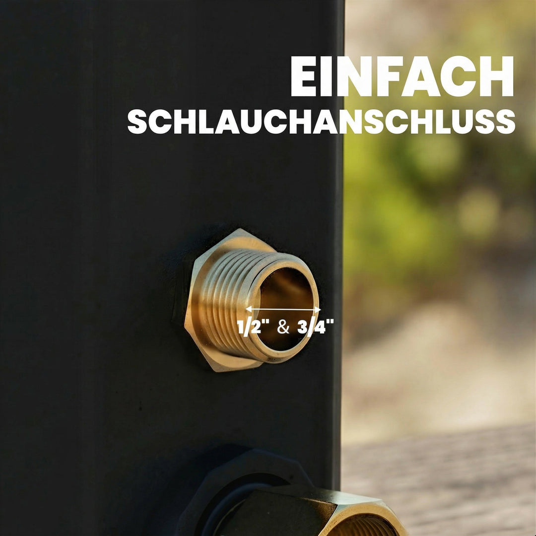 Solbruser 35L havebruser med frostbeskyttelse, drejeligt regnbruserhoved, vandhane, haveslangetilslutning