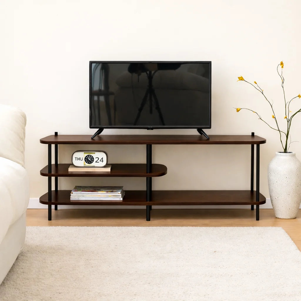 COLEMAN TV-bord i metal og brunt træ