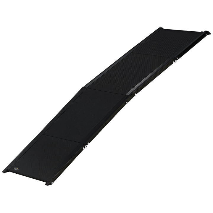Kæledyrsrampe, sammenklappelig, skridsikker, hunde op til 40 kg, 158 cm x 43,5 cm x 2,5 cm, sort