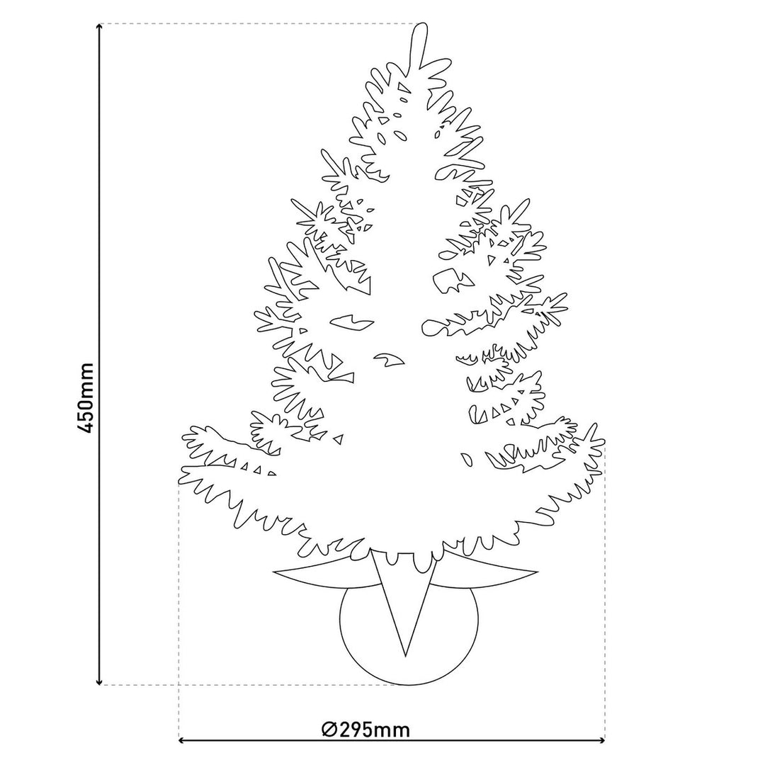 Led Fir Tree "Noel" udendørs dekoration lavet af metal og plast i grønt og guld, med fast installerede LED'er