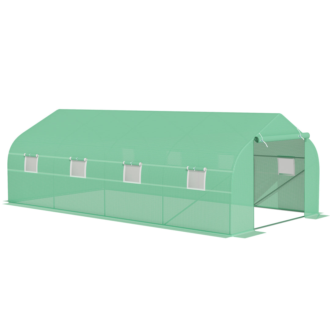 Foliedrivhus, polytunnel, drivhus, kold ramme, plantehus, tomathus, gavltag, 595 × 300W × 200H cm