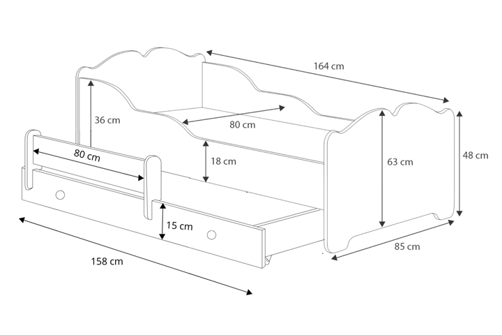 Dobbeltseng Anna 160x80 - Havfrue