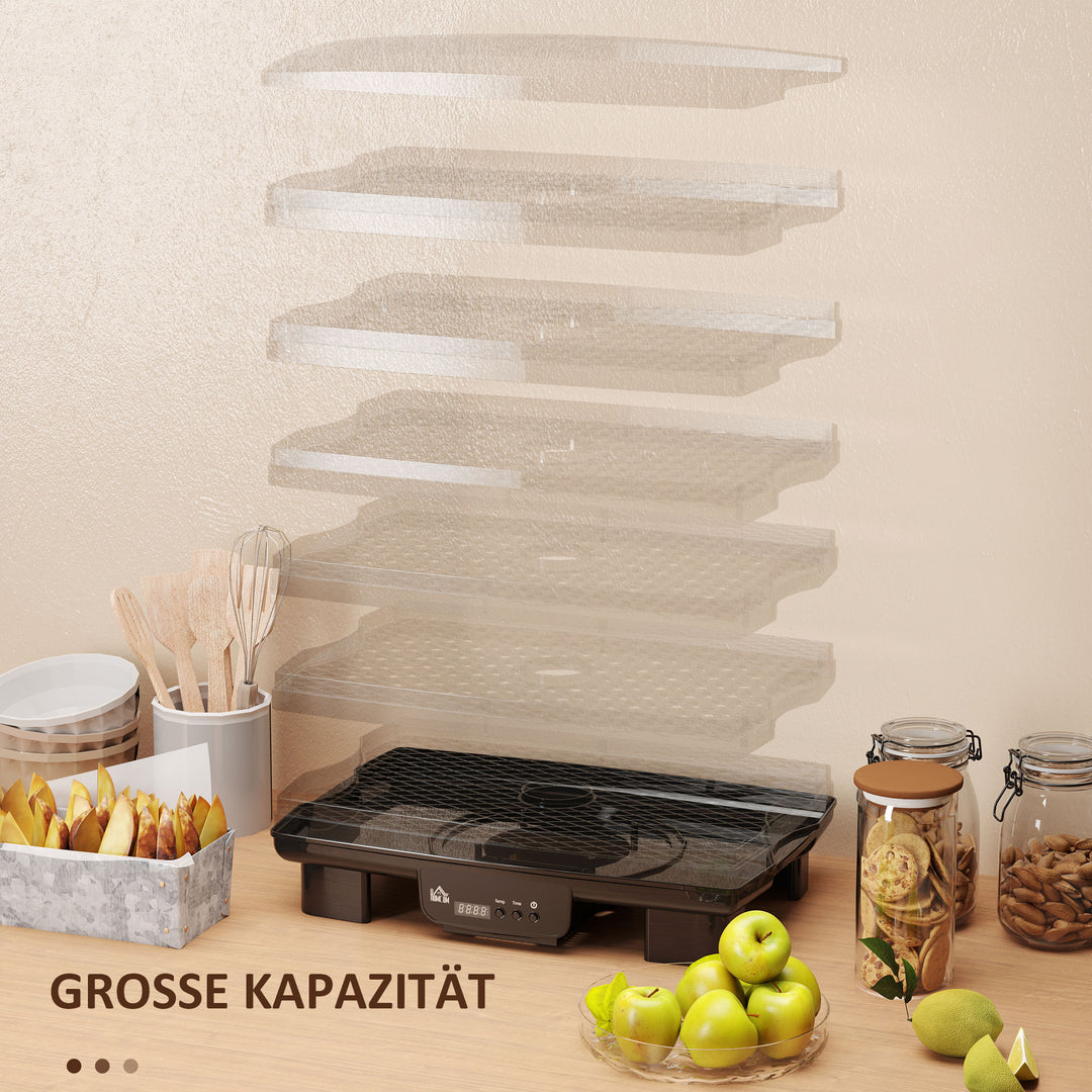 Dehydrator, 6 niveauer, varmluftcirkulation, 40-70°c, 43 x 29,5 x 28 cm, sort
