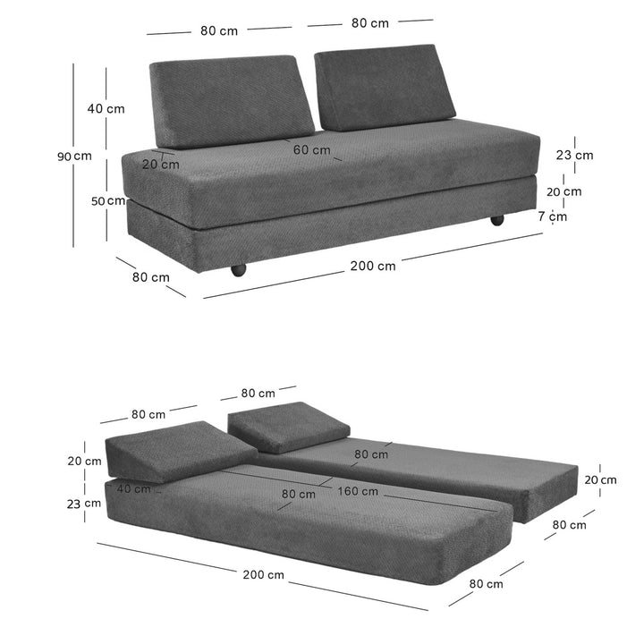 CASTELO 3-personers terracotta sovesofa
