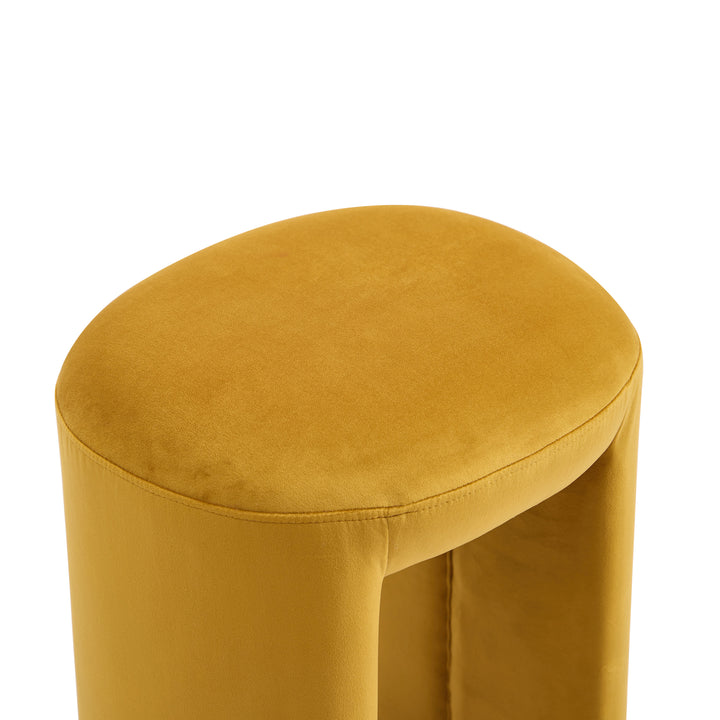 NAGA Gul Velour Puf til Stuen