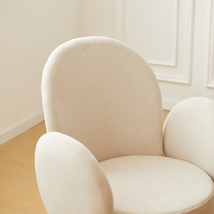 HELSINKI Sæt med 2 skandinaviske drejestole i metal i beige velour