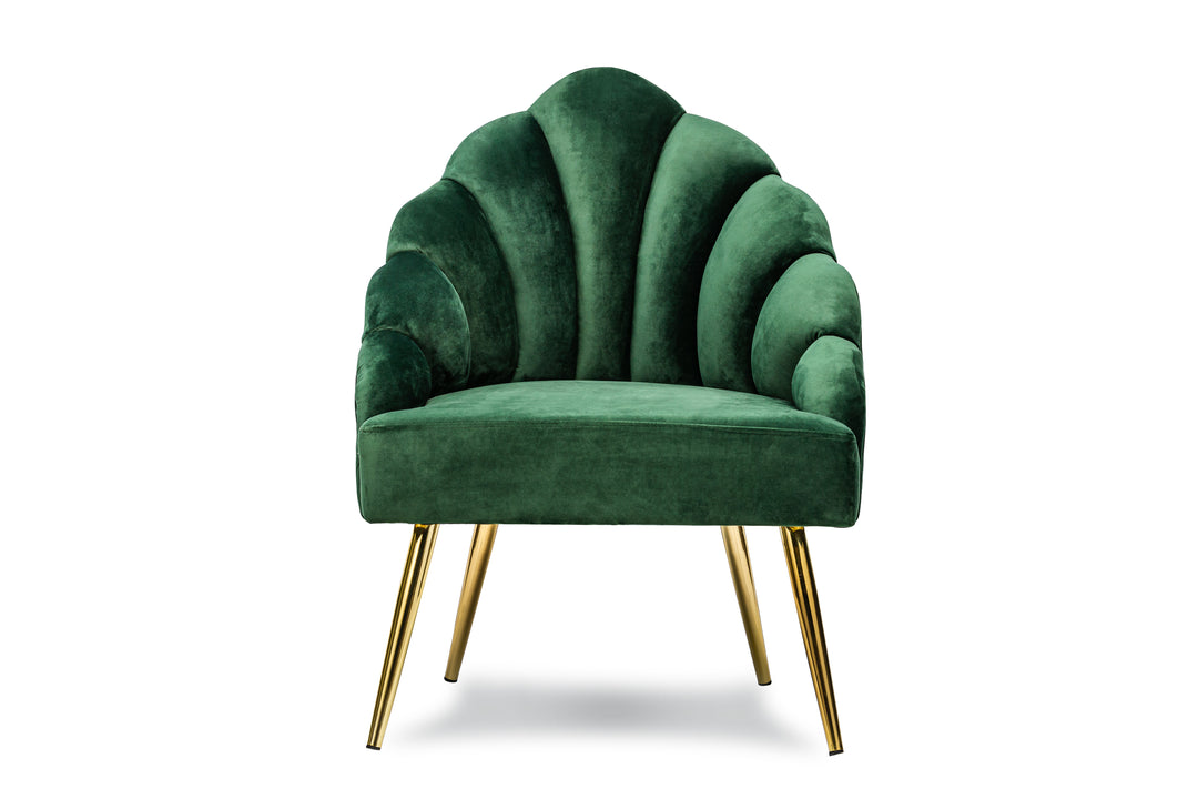 BOLGE Retro Metal og Grøn Velour Lounge Chair