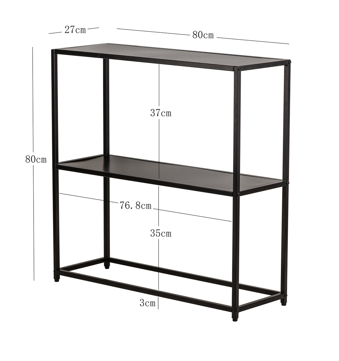 OXFORD Industrielt Sort Metal Konsolbord