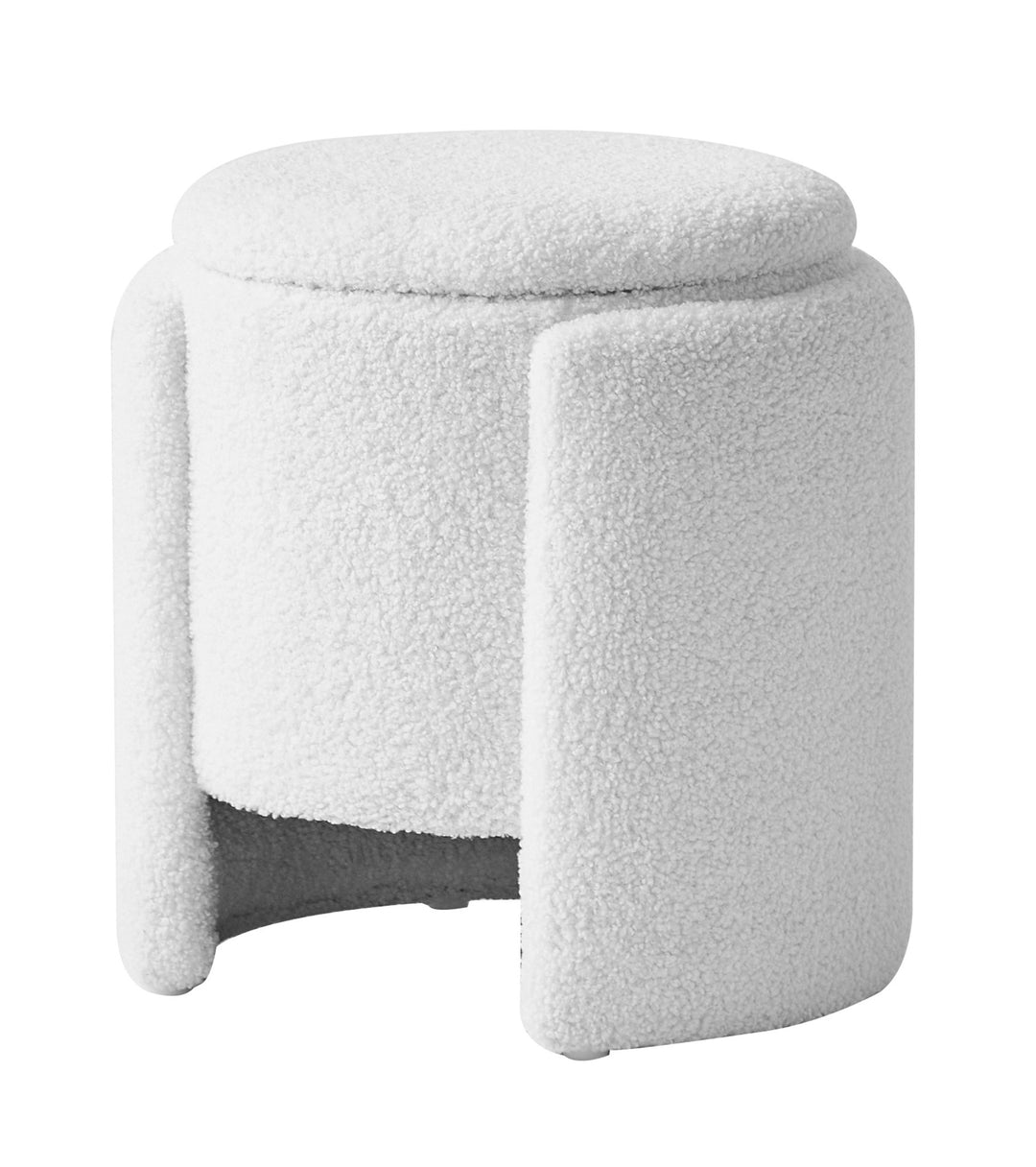 POUFMOSS Hvid Bouclé Puf