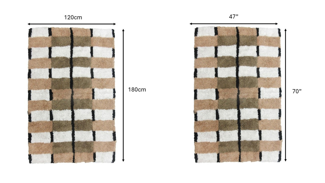 VAXJO håndvævet tæppe i økologisk bomuld – Flerfarvet 180 x 120 cm