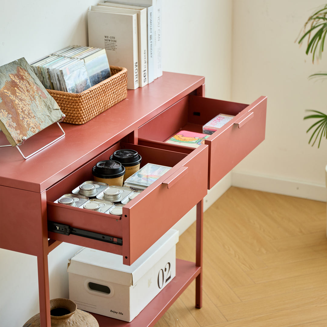 KUHMO konsolbord med 2 skuffer – Terracotta