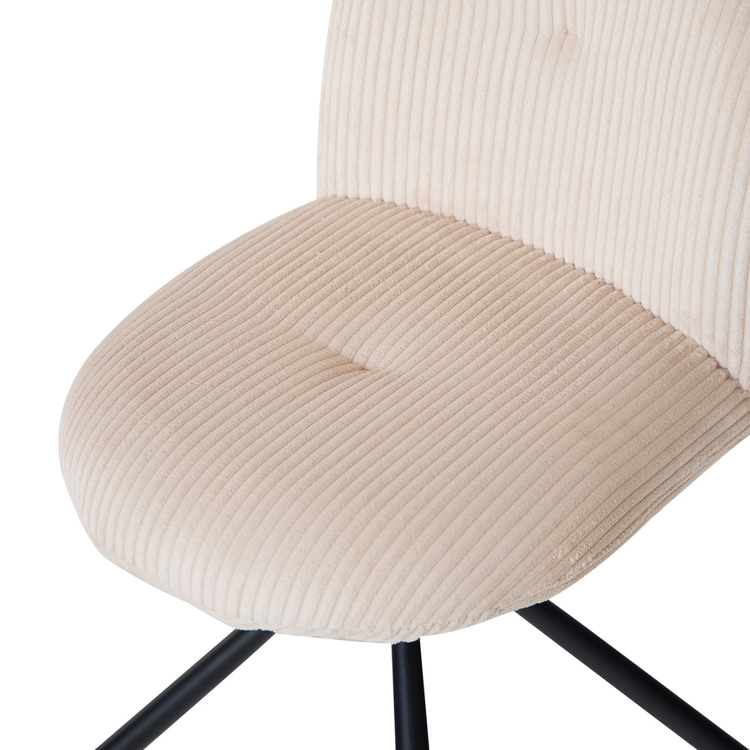 KITTILA Sæt med 2 skandinaviske drejestole i metal i beige velour