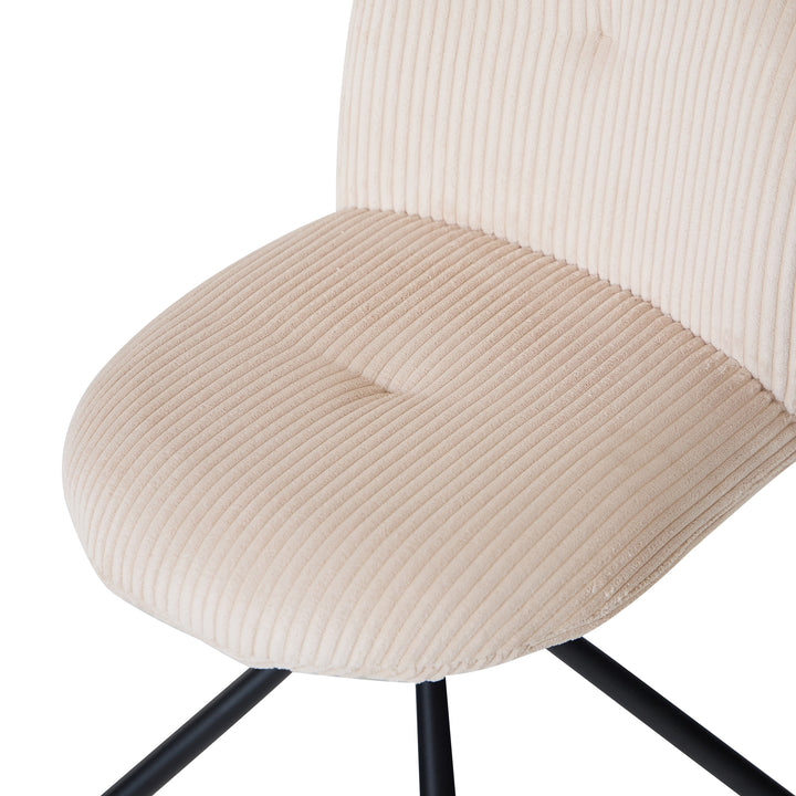 KITTILA Sæt med 2 skandinaviske drejestole i metal i beige velour