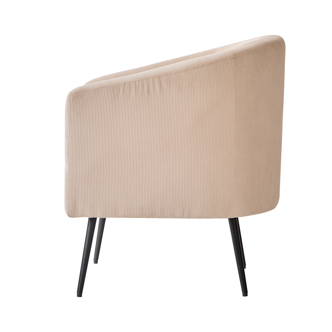 KIRUNA metal- og fløjlsbøjle beige loungestol