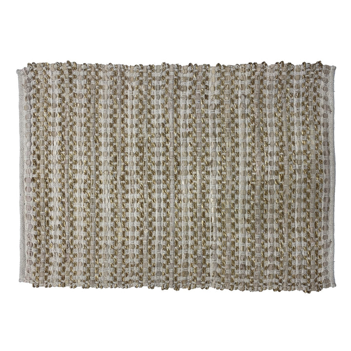 IMATRA Rektangulært bomuldstæppe med brune og beige mønstre 90 x 60 cm