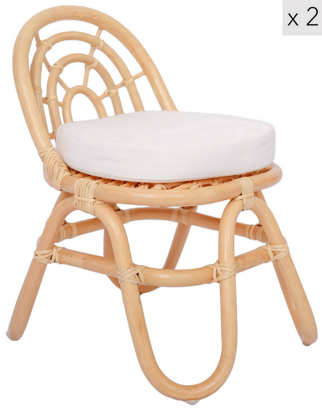 PULAU Rattan Baby Højstol Beige