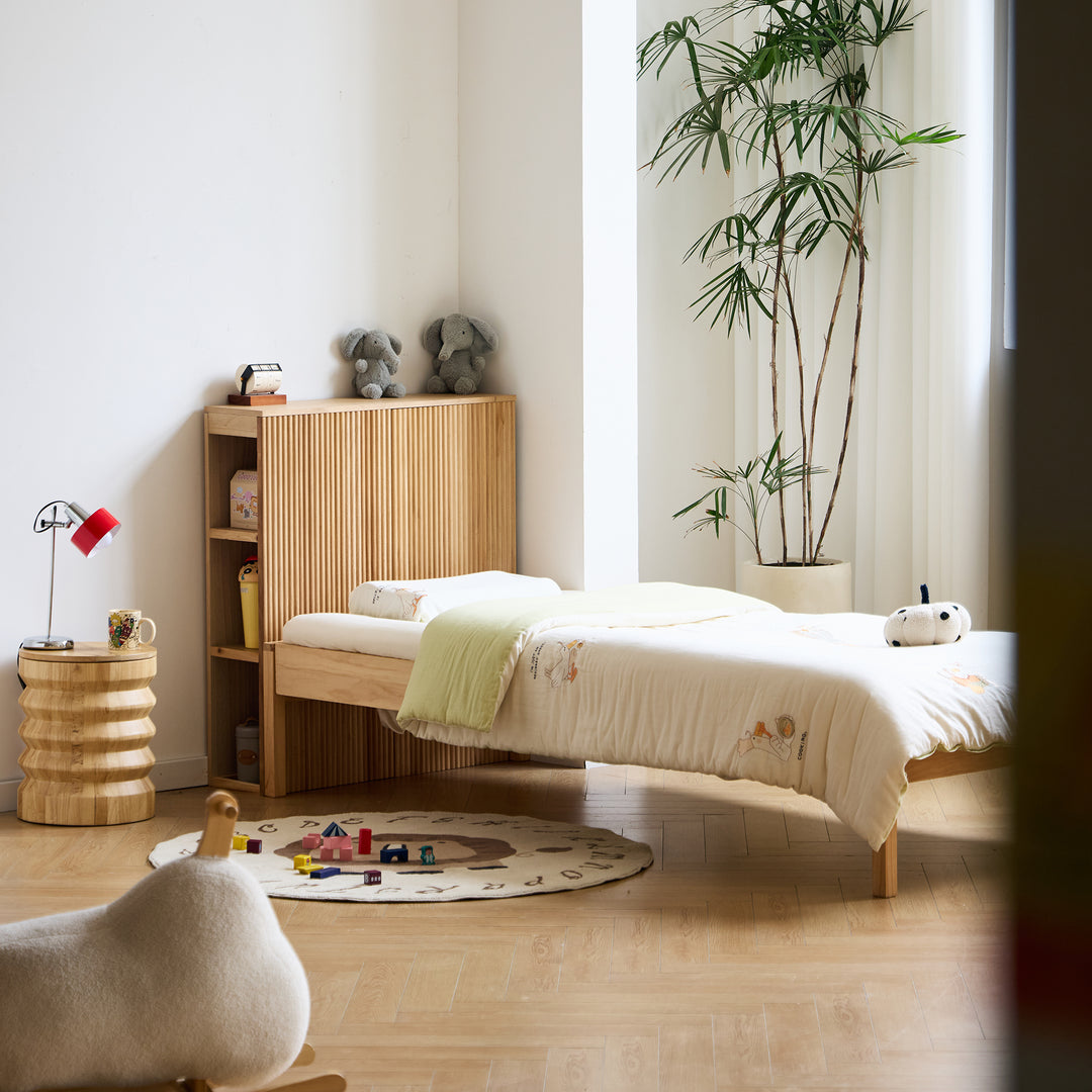 ESLOV Sengegavl Massivt Træ 90 cm med Opbevaring Brun