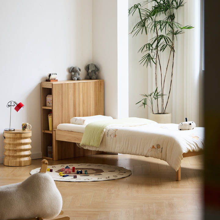 ESLOV Sengegavl Massivt Træ 90 cm med Opbevaring Brun