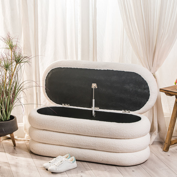 UPPSALA bænk i bouclé – blød komfort og moderne design