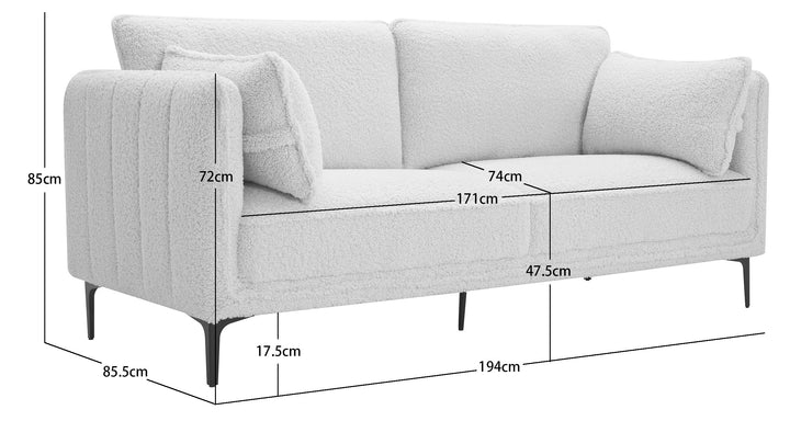 NUUK 3-personers grå sofa